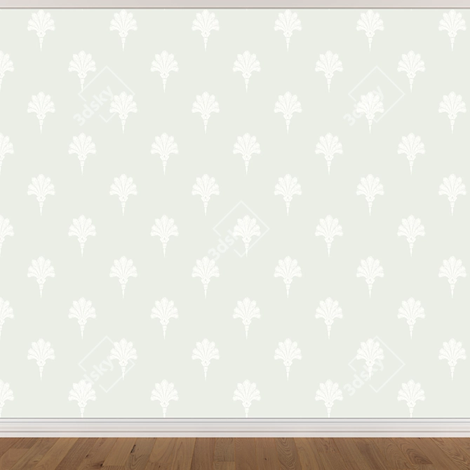 Seamless Wallpaper Set: 3 Colors 3D model image 4