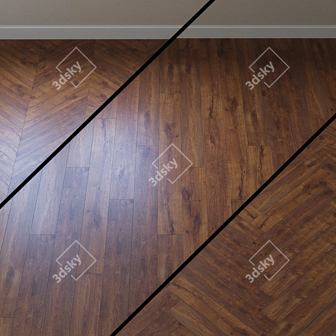 Title: Amber Heart Oak Laminate 3D model image 1