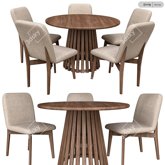 Modern Lifestorey Pavia Table Set 3D model image 1