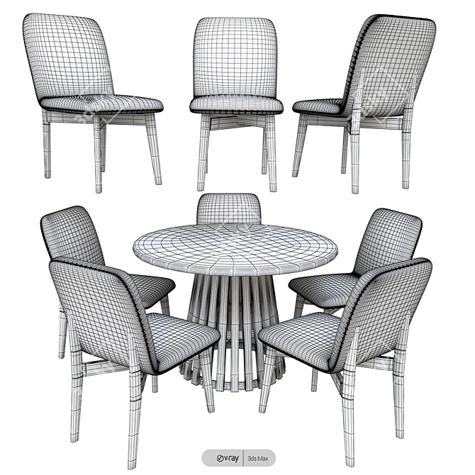 Modern Lifestorey Pavia Table Set 3D model image 3