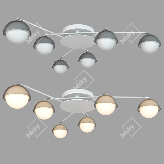 Agder C: Stylish Glass Pendant Chandelier 3D model image 1