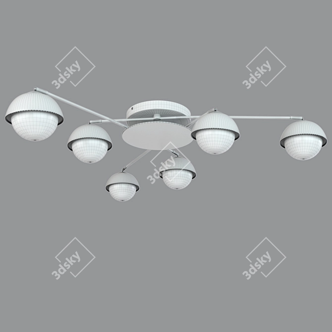 Agder C: Stylish Glass Pendant Chandelier 3D model image 2