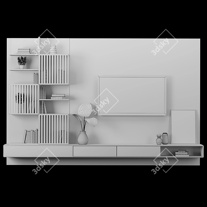 Modular TV Wall Unit | High Quality Textures & Models 3D model image 5