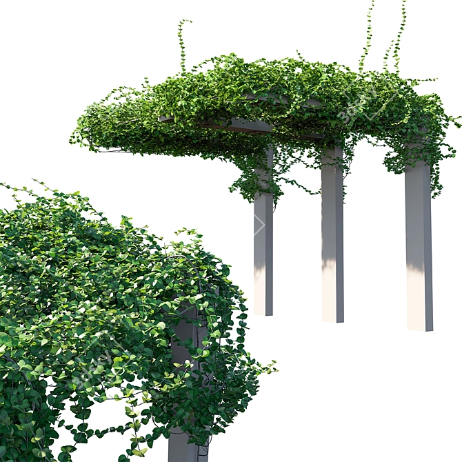  Elegant Vines Wall Decor 3D model image 1