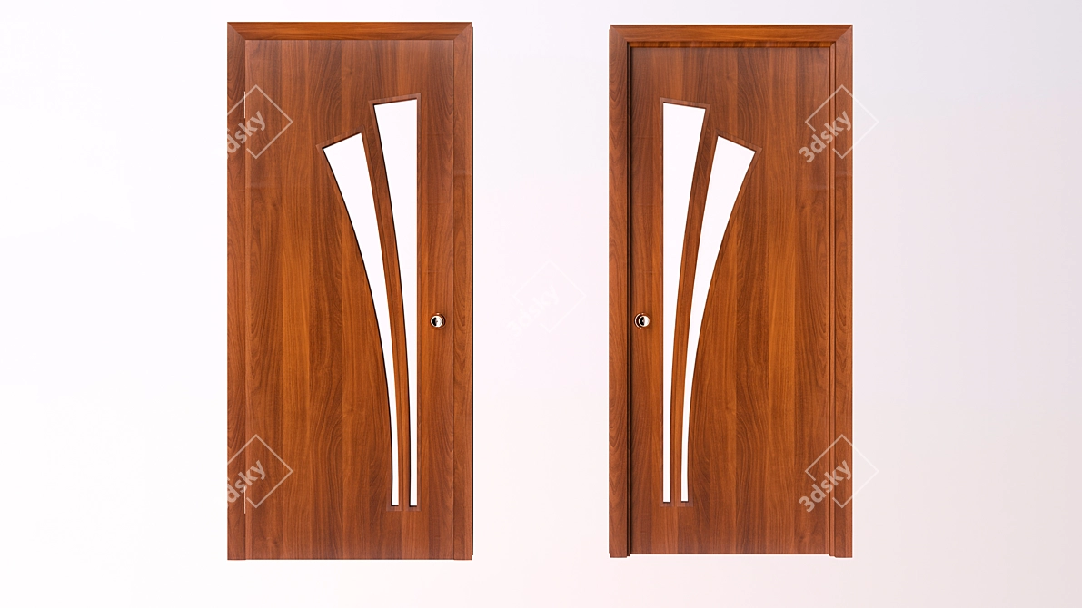 PBR Interroom Door with Glossiness 3D model image 1