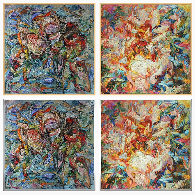 Multiframe Wall Art Set 3D model image 3