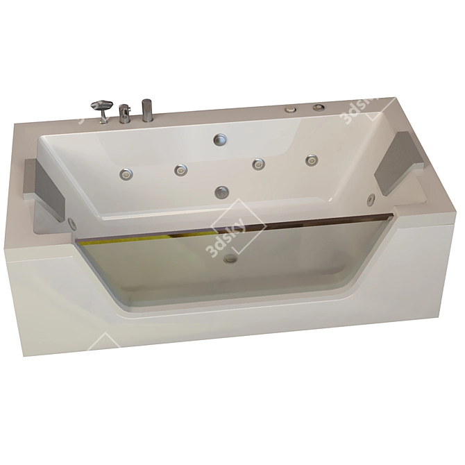 Elegant Glass Bathtub 3D model image 4