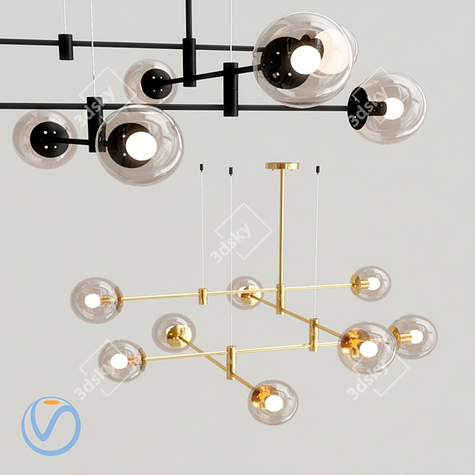 Elegant GAP Chandelier - 130cm Diameter 3D model image 1