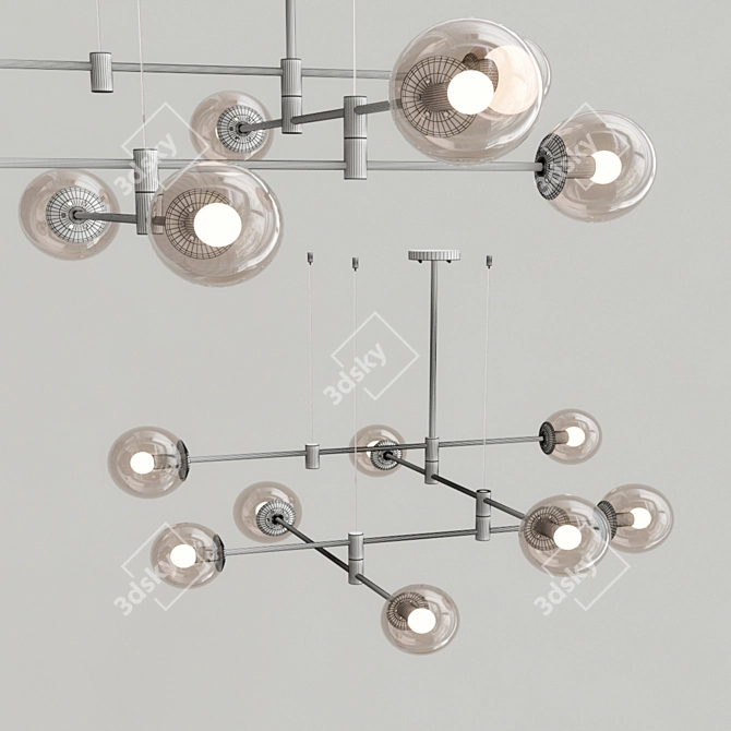 Elegant GAP Chandelier - 130cm Diameter 3D model image 2