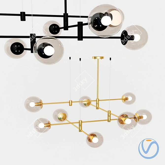 Elegant GAP Chandelier - 130cm Diameter 3D model image 3