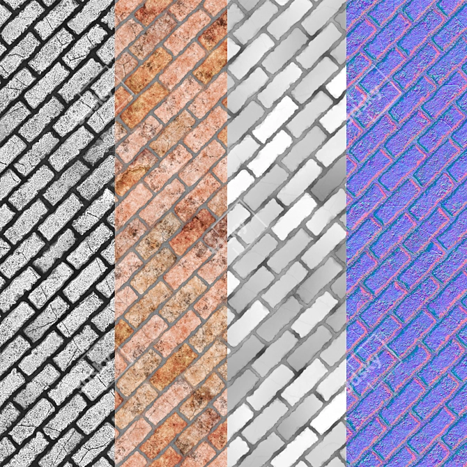 Realistic Roman Brick Texture 3D model image 4