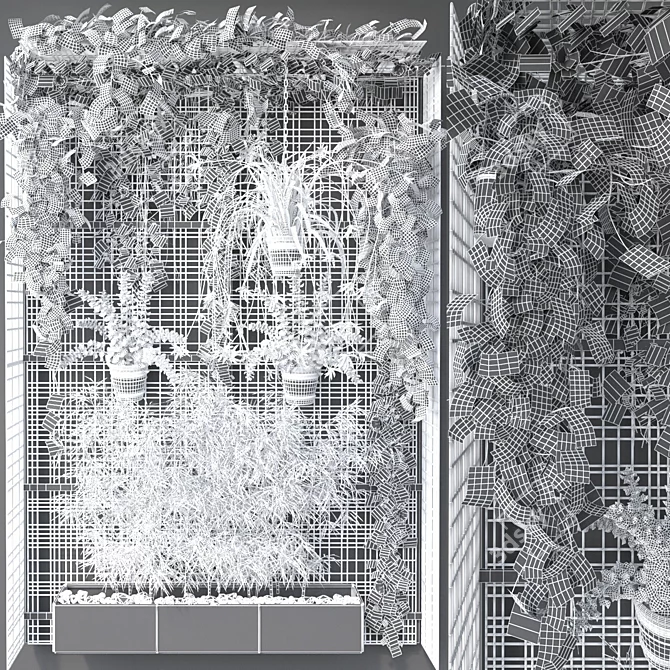 JC Wall Grid Pot: Lush Vertical Garden 3D model image 4