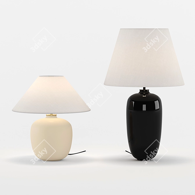 Sleek Torso Table Lamp 3D model image 1