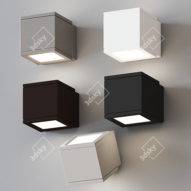Rubix LED Wall Light: Indoor/Outdoor Elegance 3D model image 2