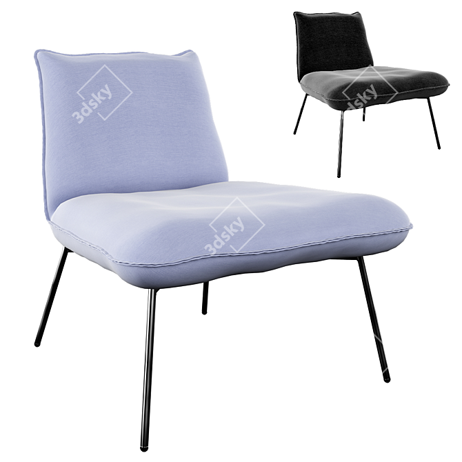 Zara Home Upholstered Armchair: Luxurious and Comfortable 3D model image 1