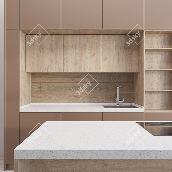 Modern Kitchen Marya Mix 22: Exportable and Editable Design 3D model image 3
