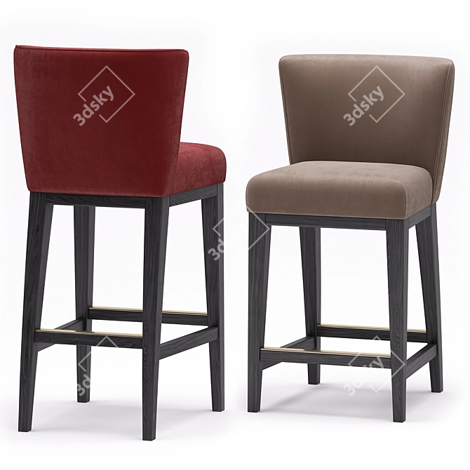 Elegant Grayson Bar Stool - Height & Style 3D model image 3