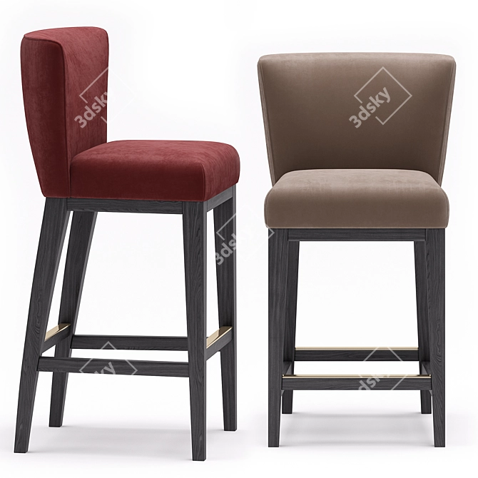 Elegant Grayson Bar Stool - Height & Style 3D model image 4