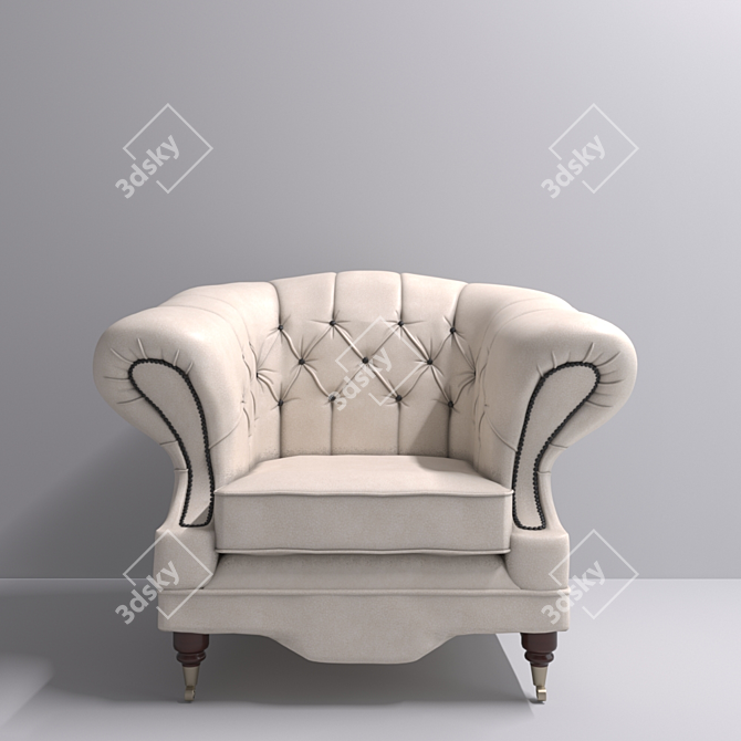 Elegant Vintage Armchair 3D model image 1