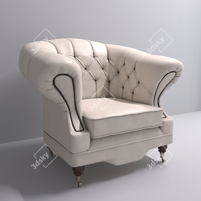 Elegant Vintage Armchair 3D model image 3