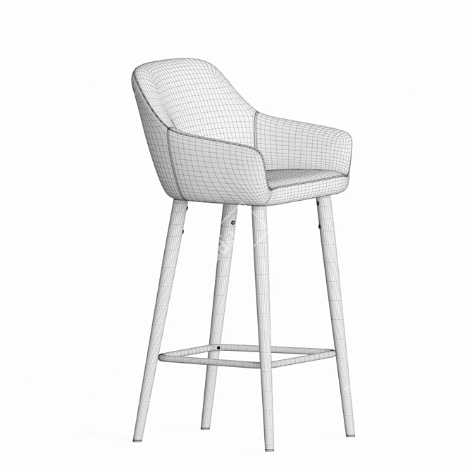 Onix Velvet Bar Stool: Sleek & Stylish 3D model image 4