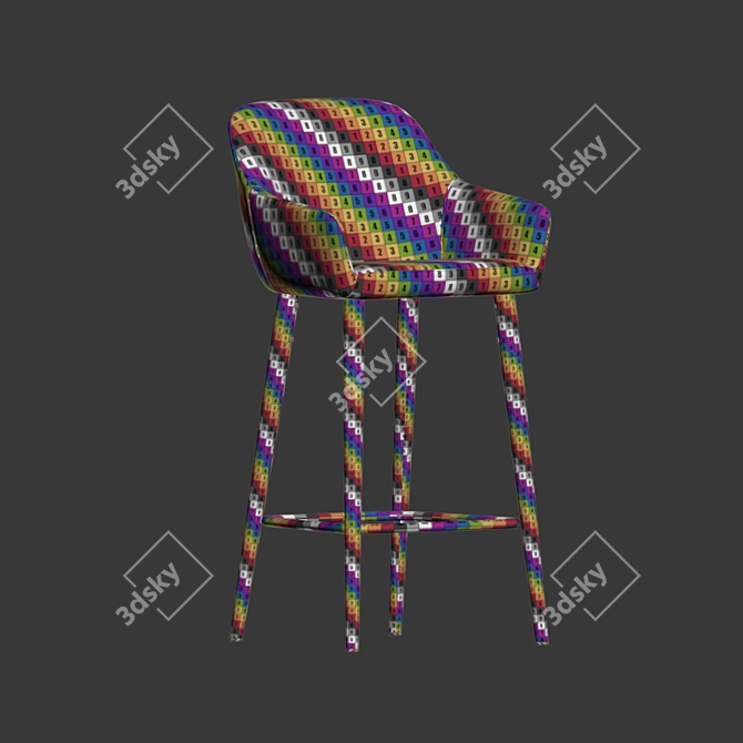 Onix Velvet Bar Stool: Sleek & Stylish 3D model image 5