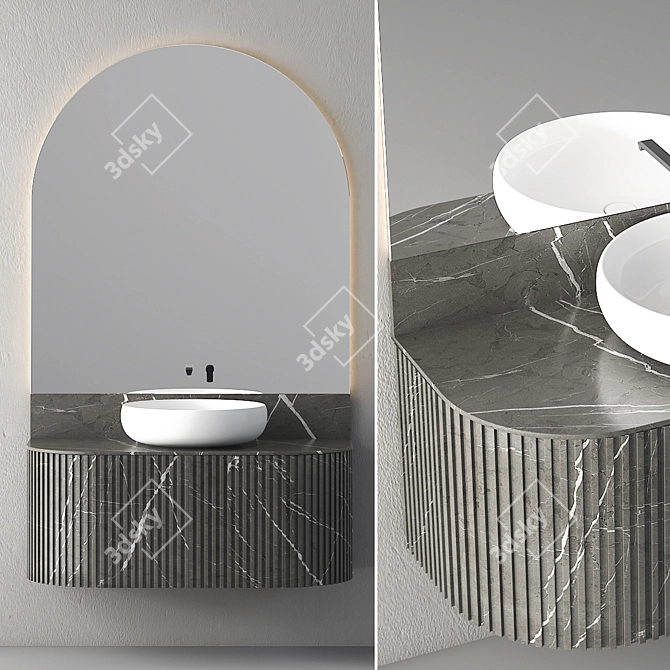 Sleek Washbasin | 1100x500x420 mm 3D model image 1