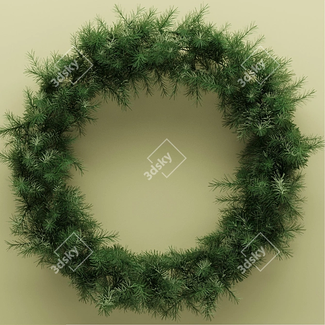 Jolly Holly Christmas Wreath 3D model image 1