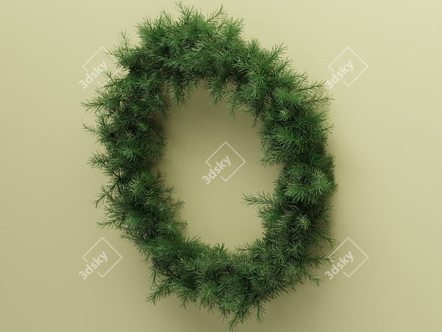 Jolly Holly Christmas Wreath 3D model image 2