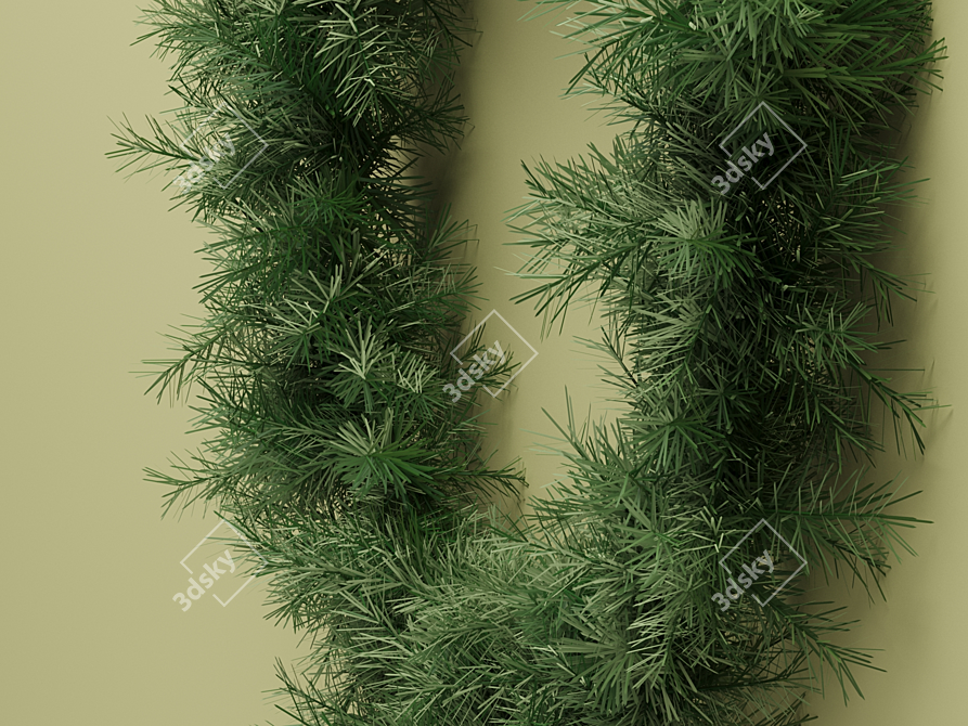 Jolly Holly Christmas Wreath 3D model image 3