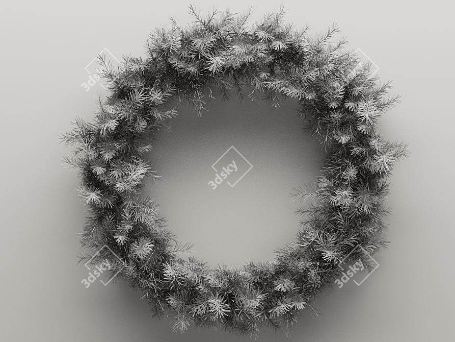 Jolly Holly Christmas Wreath 3D model image 4