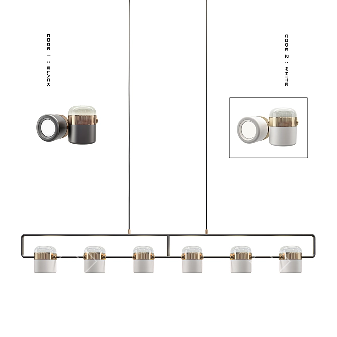 Sleek 2-color Modern Track Light 3D model image 2