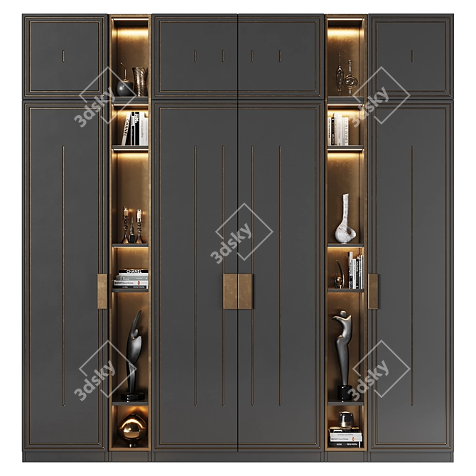 Art Deco Modular Wardrobe 3D model image 1