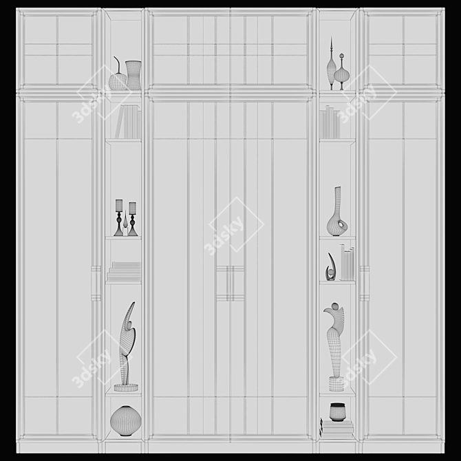 Art Deco Modular Wardrobe 3D model image 3