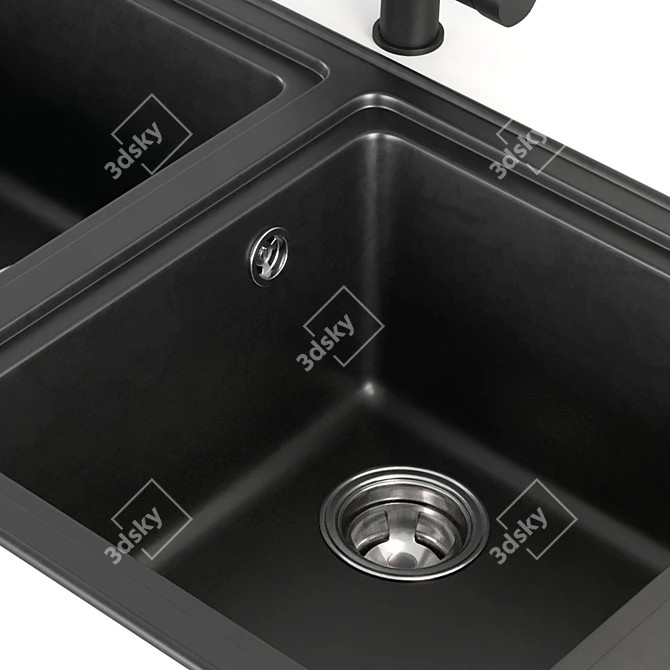 Vidric Deck Sink: Stylish, Durable, and Versatile! 3D model image 4