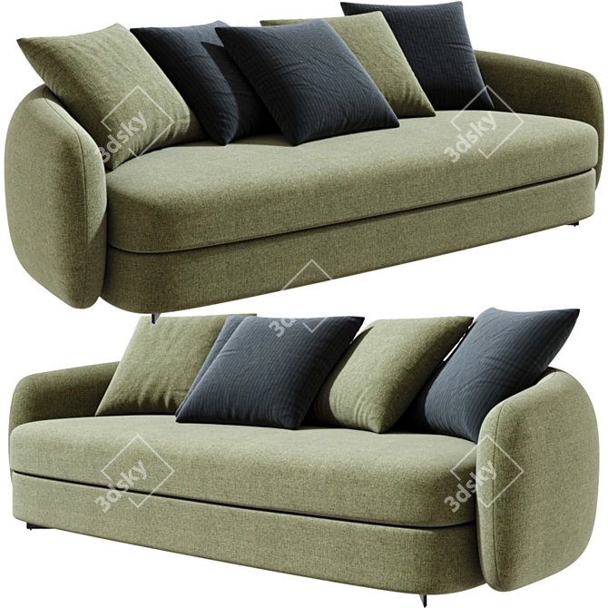 Elegant Saint-Germain Sofa: Exquisite Design 3D model image 2