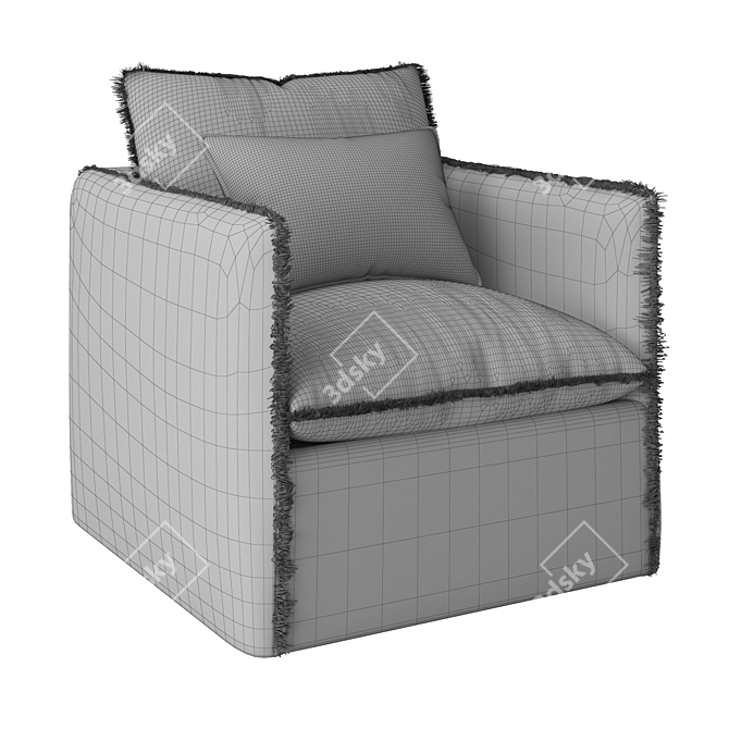 Stylish Freya Lounge Chair 3D model image 5