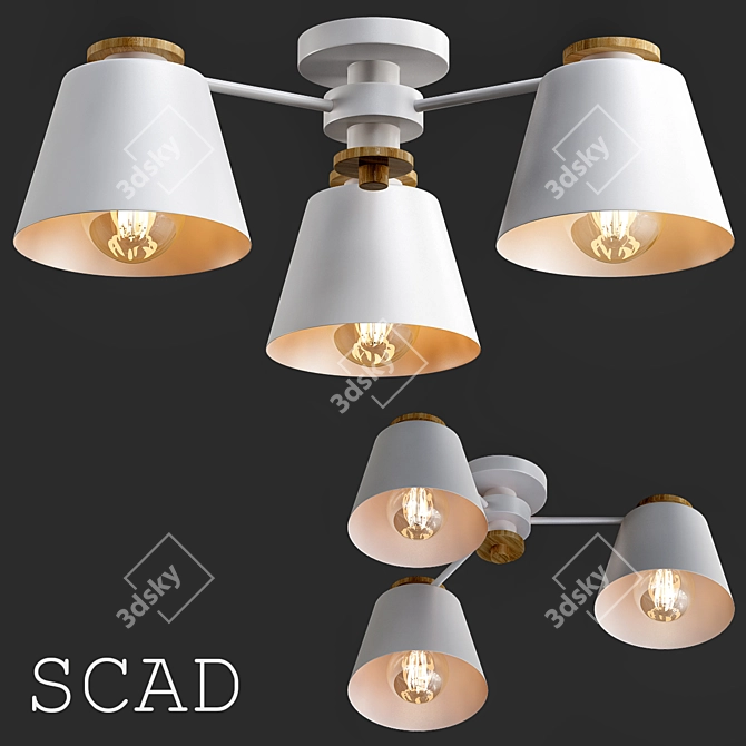 SCAD 3 Plafon Pendant Light 3D model image 1