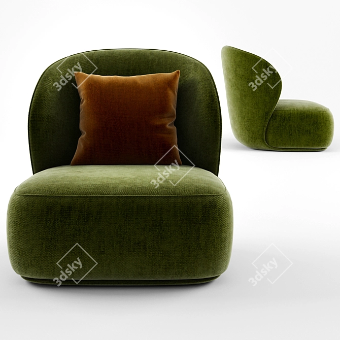 Elegant Pipe Lounge Chair 3D model image 2