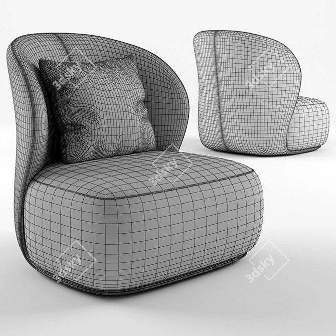 Elegant Pipe Lounge Chair 3D model image 3