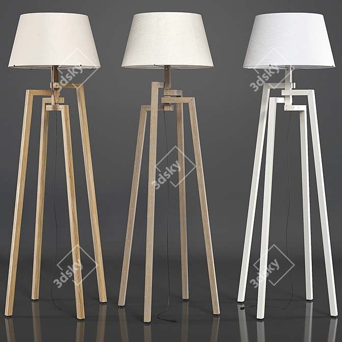 Vintage-inspired Floor Lamp - Sleek Design 3D model image 1