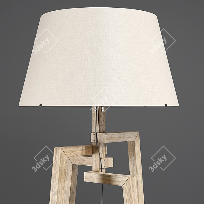 Vintage-inspired Floor Lamp - Sleek Design 3D model image 2