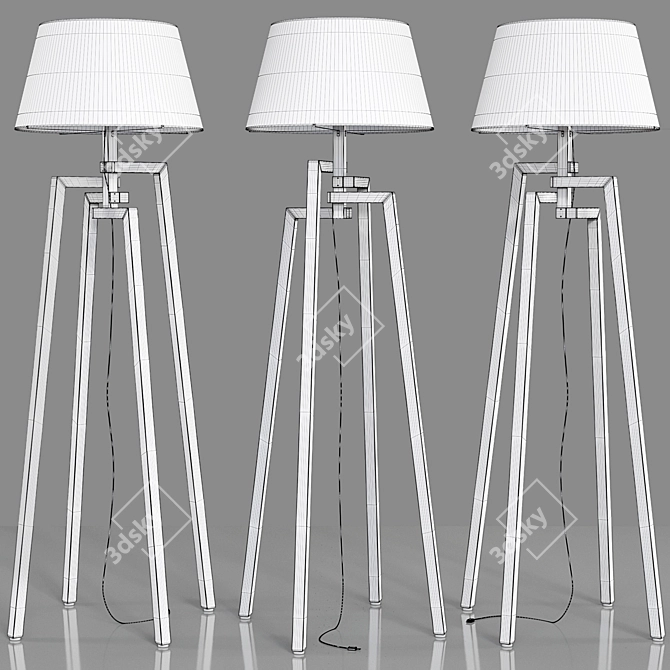 Vintage-inspired Floor Lamp - Sleek Design 3D model image 5