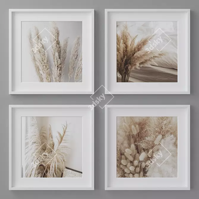 Abstract Modern Photo Frames Set 3D model image 1