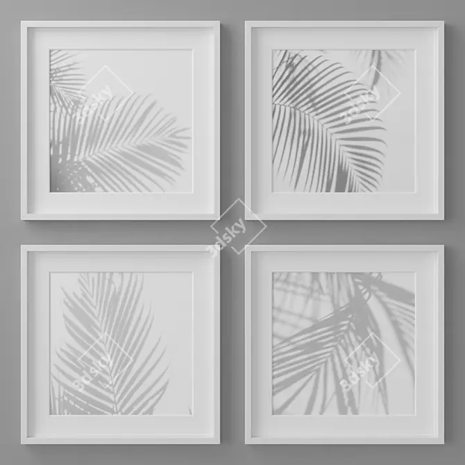 Modern Abstract Photo Frames Set 3D model image 1