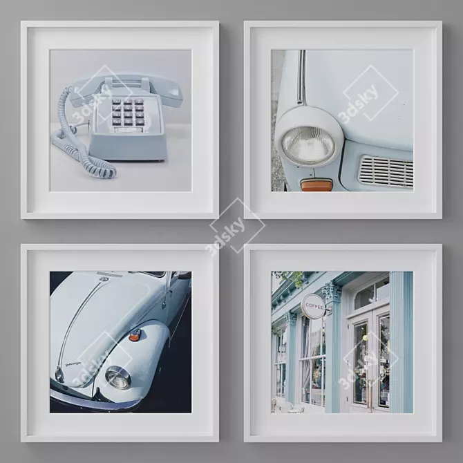 Abstract Modern Photo Frames Set 3D model image 1