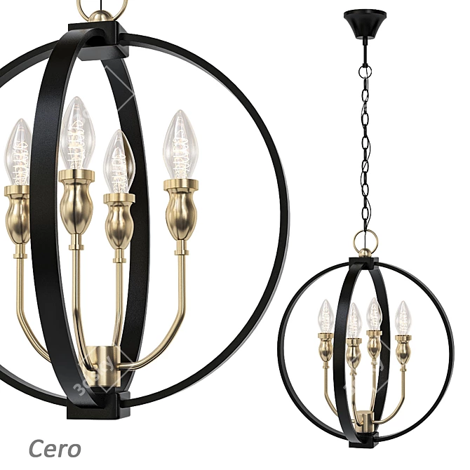 Elegant Chandeliers Set - Illuminate Your Space 3D model image 2