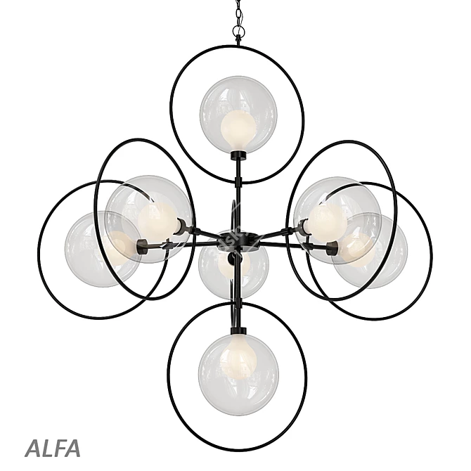 Elegant Chandeliers Set - Illuminate Your Space 3D model image 4