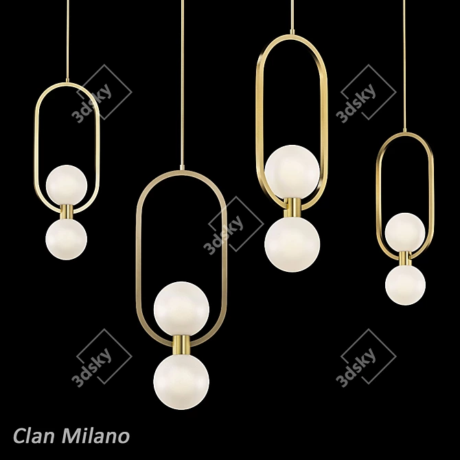 Elegant Chandeliers Set - Illuminate Your Space 3D model image 5