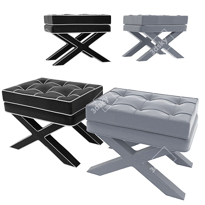 Cordoba Ottoman: Stylish Cross-legged Seat 3D model image 1